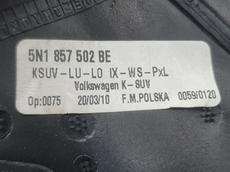 Recambio de retrovisor derecho para volkswagen tiguan (5n_) 2.0 tdi referencia OEM IAM 5N1857508Q9B9 ELÉCTRICO 