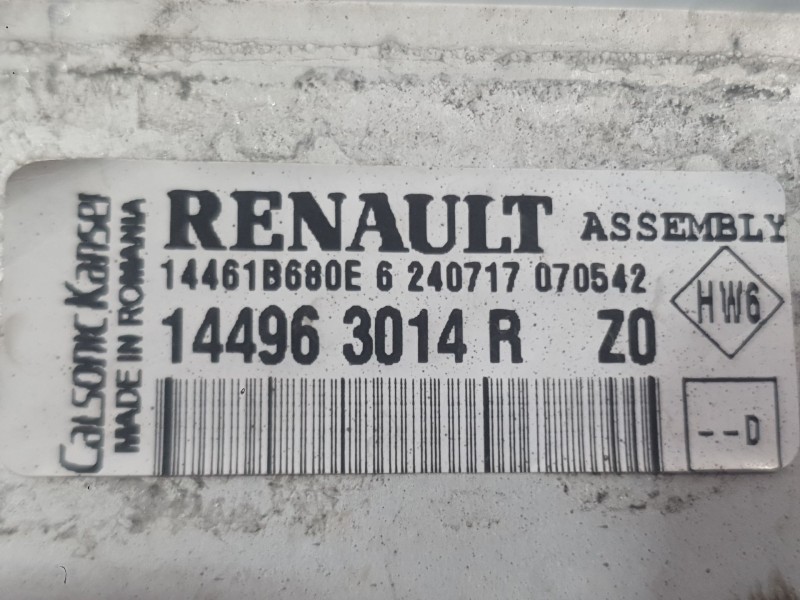 Recambio de intercooler para renault clio iv (bh_) 0.9 tce 90 referencia OEM IAM 144963014R  