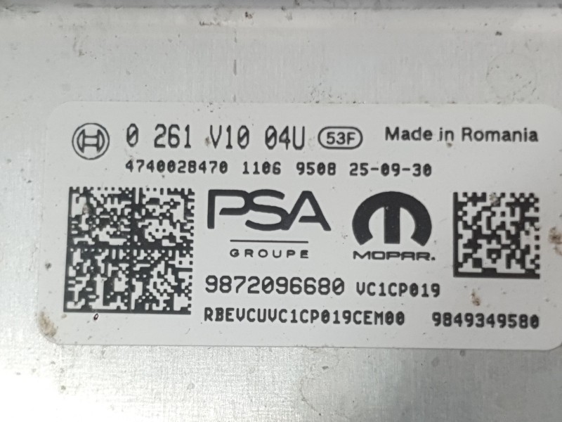 Recambio de centralita motor uce para jeep avenger (j2) electric referencia OEM IAM 9847886880  