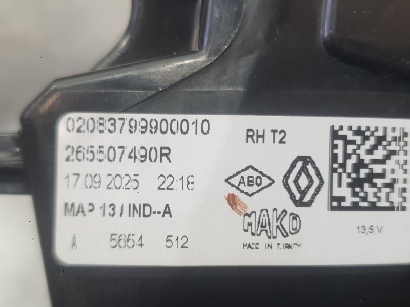 Recambio de piloto trasero derecho interior para renault captur ii (hf_) 1.0 tce 90 eco-g (hfm6) referencia OEM IAM 265507490R  