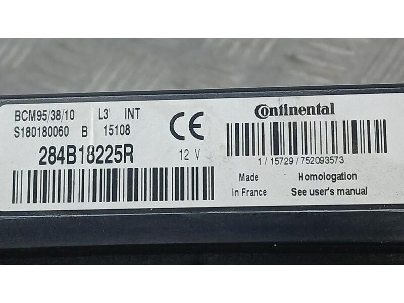 Recambio de modulo electronico para renault megane iii berlina 5 p limited referencia OEM IAM 284B18225R CONTINENTAL S180180060B