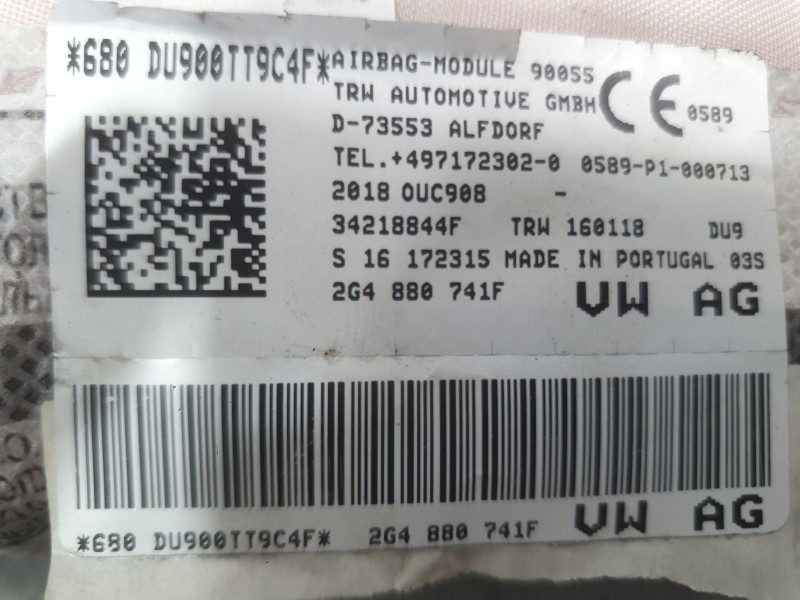 Recambio de airbag cortina delantero izquierdo para volkswagen polo advance referencia OEM IAM 2G4880741H  