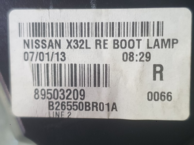 Recambio de piloto trasero derecho interior para nissan qashqai i (j10, nj10) 1.5 dci referencia OEM IAM B26550BR01A  