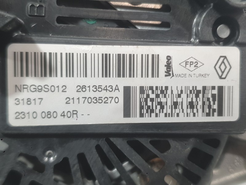 Recambio de alternador para renault megane iv hatchback (b9a/m/n_) 1.2 tce 130 (b9mr) referencia OEM IAM 231008040R 2613543A VAL