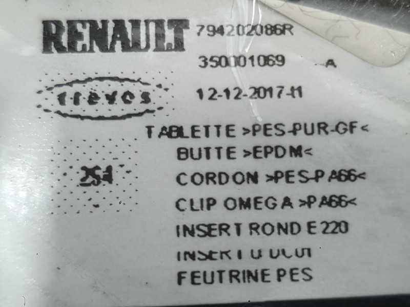 Recambio de bandeja trasera para renault megane iv hatchback (b9a/m/n_) 1.2 tce 130 (b9mr) referencia OEM IAM 794202086R  