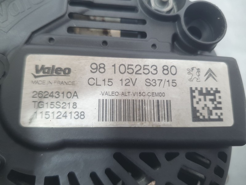 Recambio de alternador para peugeot 308 ii (lb_, lp_, lw_, lh_, l3_) 1.6 bluehdi 120 referencia OEM IAM 9810525380 1612458880 