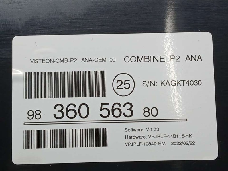 Recambio de cuadro instrumentos para peugeot 208 (p2) allure referencia OEM IAM 9836056380  