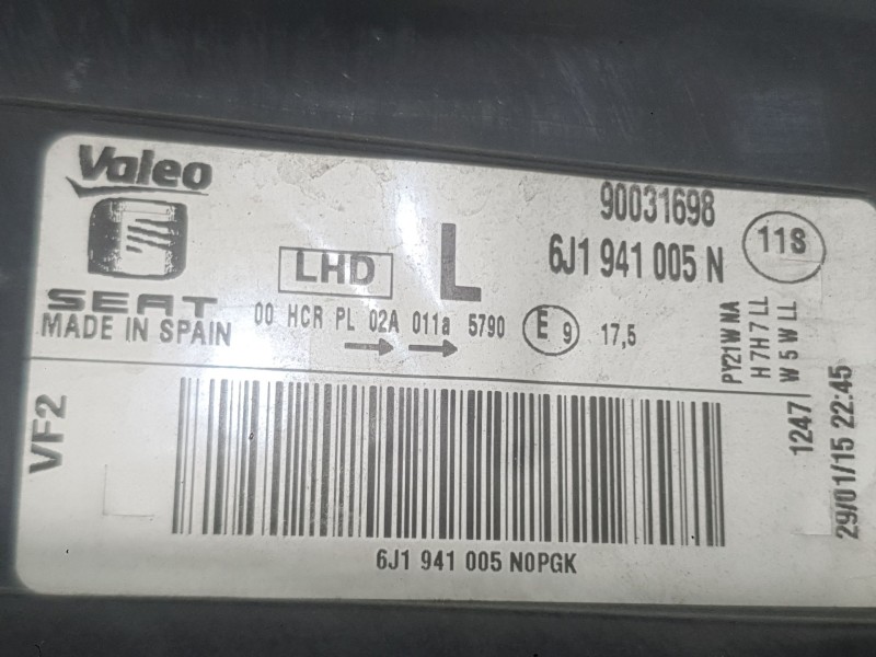 Recambio de faro izquierdo para seat ibiza iv (6j5, 6p1) 1.2 tsi referencia OEM IAM 6J1941005D  