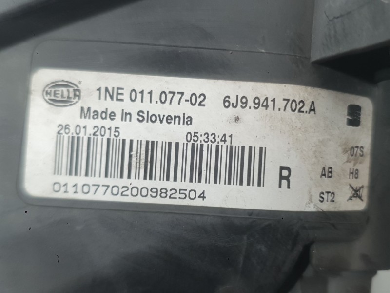 Recambio de faro antiniebla derecho para seat ibiza iv (6j5, 6p1) 1.2 tsi referencia OEM IAM 6J0941702B  