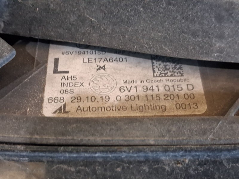 Recambio de faro izquierdo para skoda fabia iii (nj3) 1.0 tsi referencia OEM IAM 6V1941015  