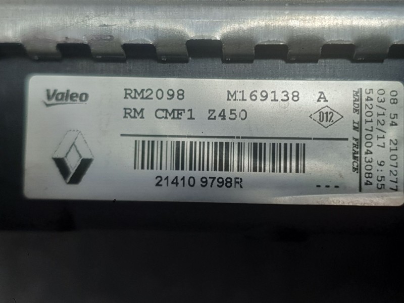 Recambio de radiador agua para renault megane iv hatchback (b9a/m/n_) 1.2 tce 130 (b9mr) referencia OEM IAM 214109798R M169138 V