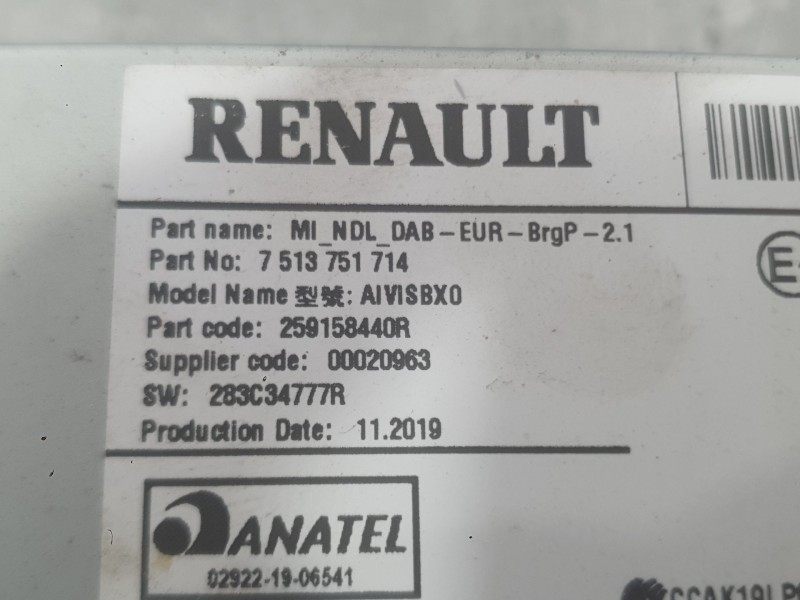Recambio de sistema audio / radio para renault captur ii (hf_) tce 100 (hfmt) referencia OEM IAM   