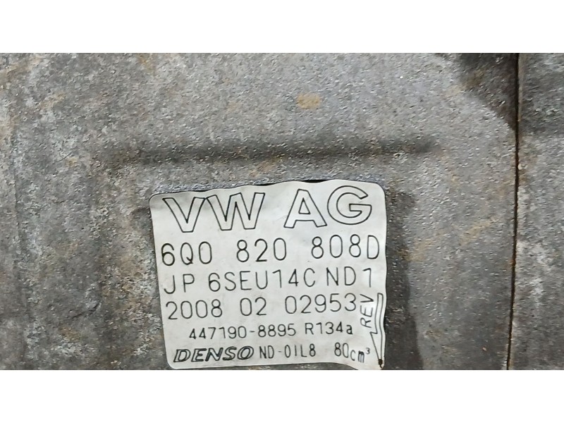 Recambio de compresor aire acondicionado para seat ibiza iv sc (6j1, 6p5) 1.9 tdi referencia OEM IAM 6Q0820808F  