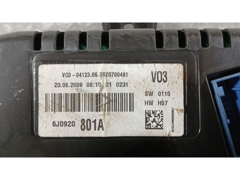 Recambio de cuadro instrumentos para seat ibiza iv sc (6j1, 6p5) 1.9 tdi referencia OEM IAM 6J0920801AX  