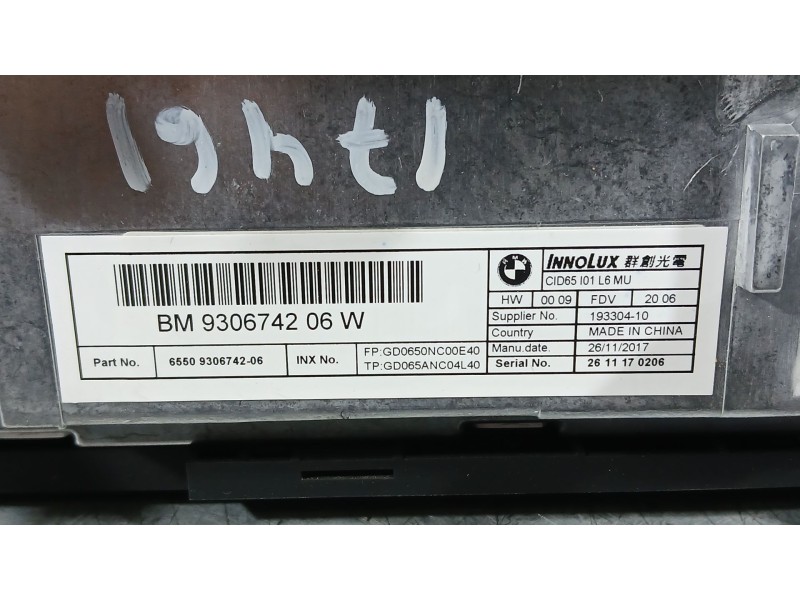 Recambio de sistema navegacion gps para bmw i3 (i01) electric referencia OEM IAM   