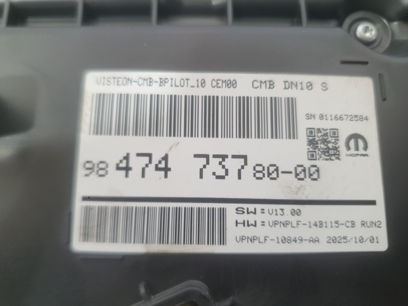 Recambio de cuadro instrumentos para jeep avenger (j2) electric referencia OEM IAM 9847473780  