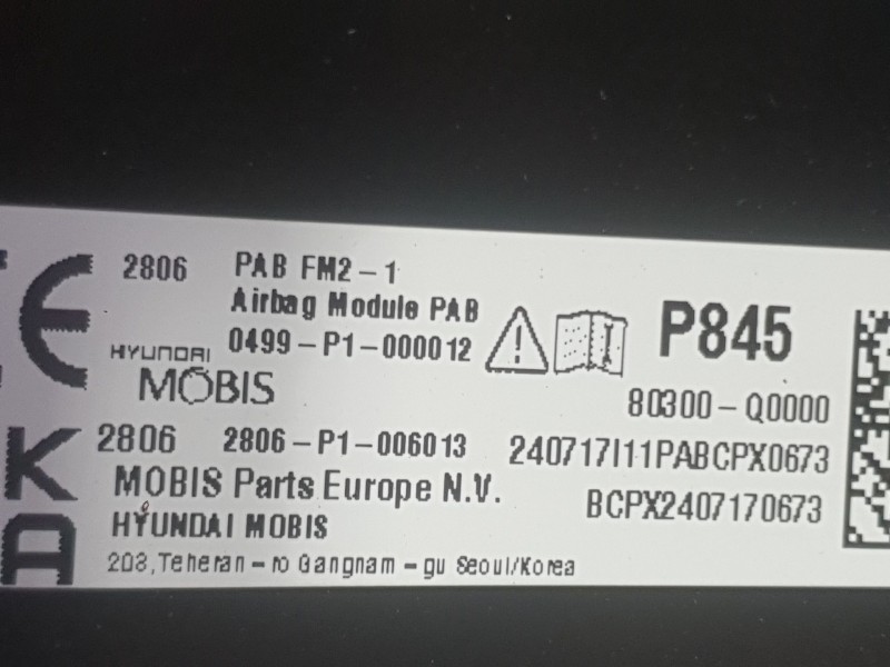 Recambio de kit airbag para hyundai i20 iii (bc3, bi3) 1.0 t-gdi referencia OEM IAM 80100Q0500NIS C/SALPICADERO Y PRETENSORES 80