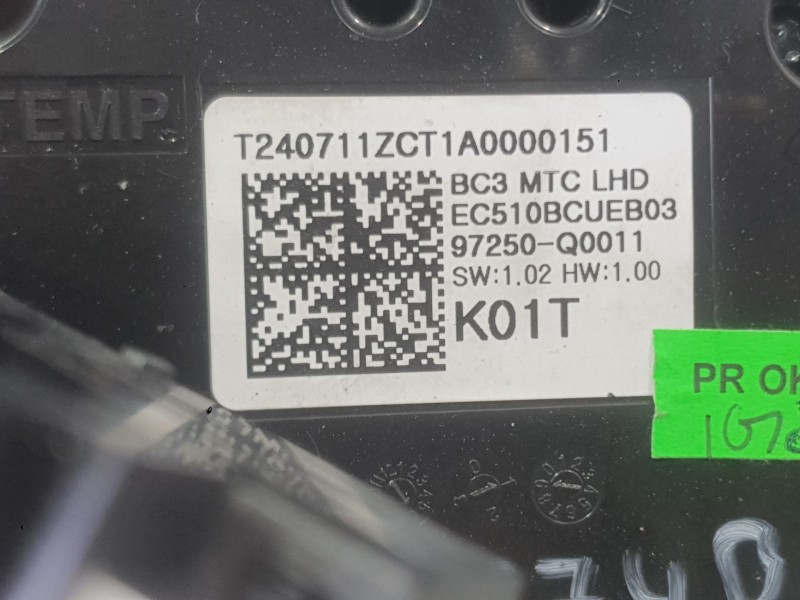 Recambio de mando calefaccion / aire acondicionado para hyundai i20 iii (bc3, bi3) 1.0 t-gdi referencia OEM IAM 97250Q0010TT6  