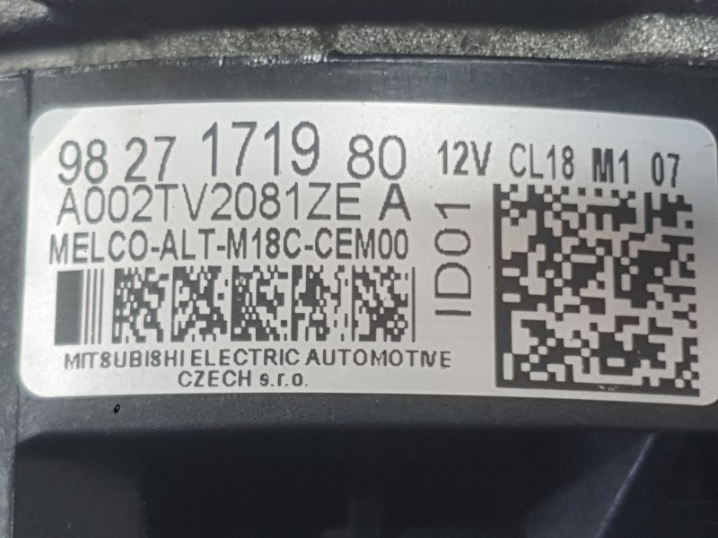 Recambio de alternador para peugeot 308 iii (fb_, fh_, fp_, f3_, fm_) bluehdi 130 (fbyhzl, fbyhzt) referencia OEM IAM 9827171980