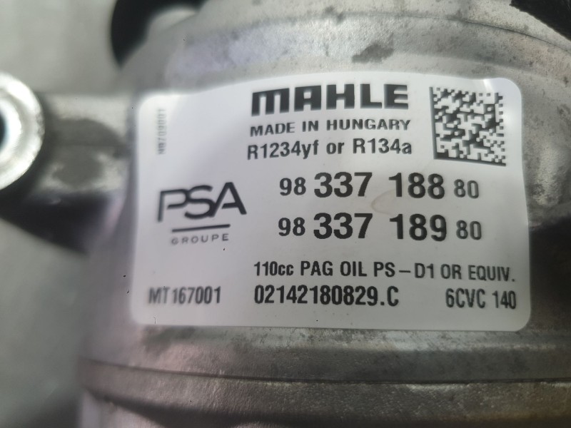 Recambio de compresor aire acondicionado para peugeot 308 iii (fb_, fh_, fp_, f3_, fm_) bluehdi 130 (fbyhzl, fbyhzt) referencia 