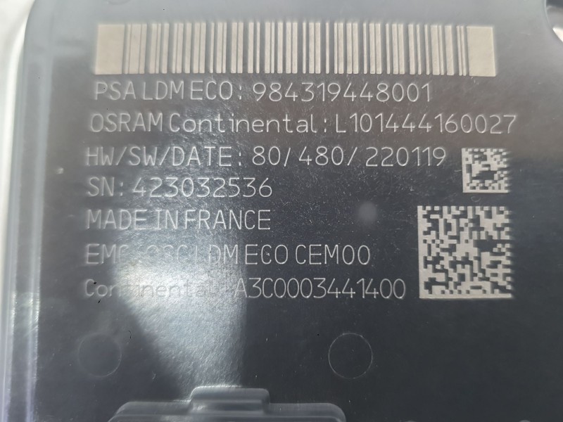 Recambio de centralita faro para peugeot 308 iii (fb_, fh_, fp_, f3_, fm_) bluehdi 130 (fbyhzl, fbyhzt) referencia OEM IAM  DEL.