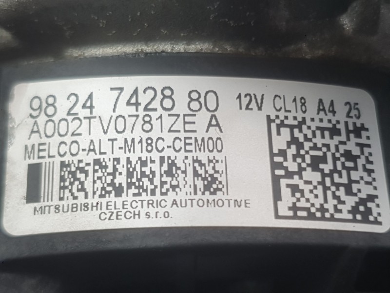 Recambio de alternador para citroën berlingo furgón/monospace (k9) 1.5 bluehdi 100 referencia OEM IAM 9824742880  