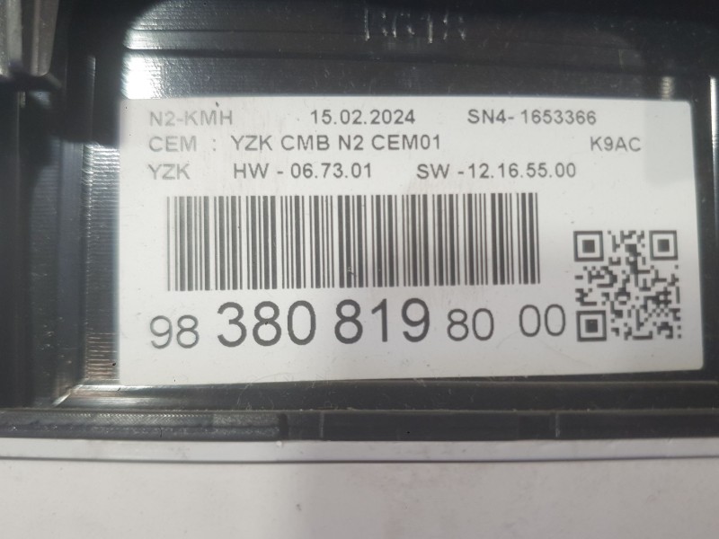 Recambio de cuadro instrumentos para citroën berlingo furgón/monospace (k9) 1.5 bluehdi 100 referencia OEM IAM 9838081980  
