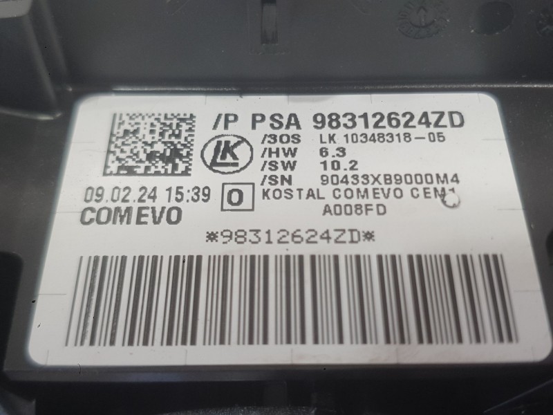 Recambio de mando luces y limpia para citroën berlingo furgón/monospace (k9) 1.5 bluehdi 100 referencia OEM IAM 98312623ZD  