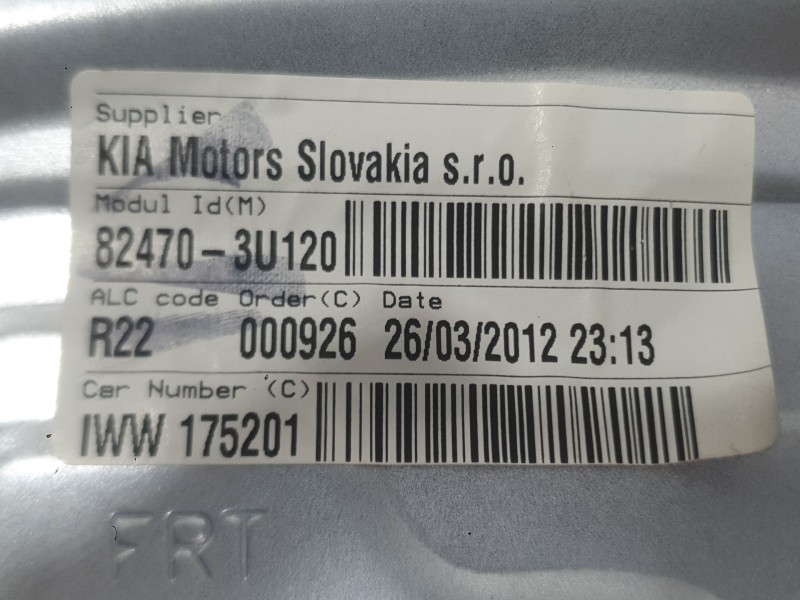 Recambio de elevalunas delantero izquierdo para kia sportage iii (sl) 2.0 crdi referencia OEM IAM 824713U000  