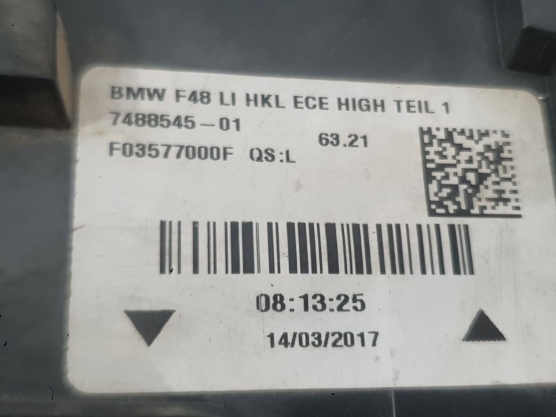 Recambio de piloto trasero izquierdo exterior para bmw x1 (f48) sdrive 18 d referencia OEM IAM 7488545  