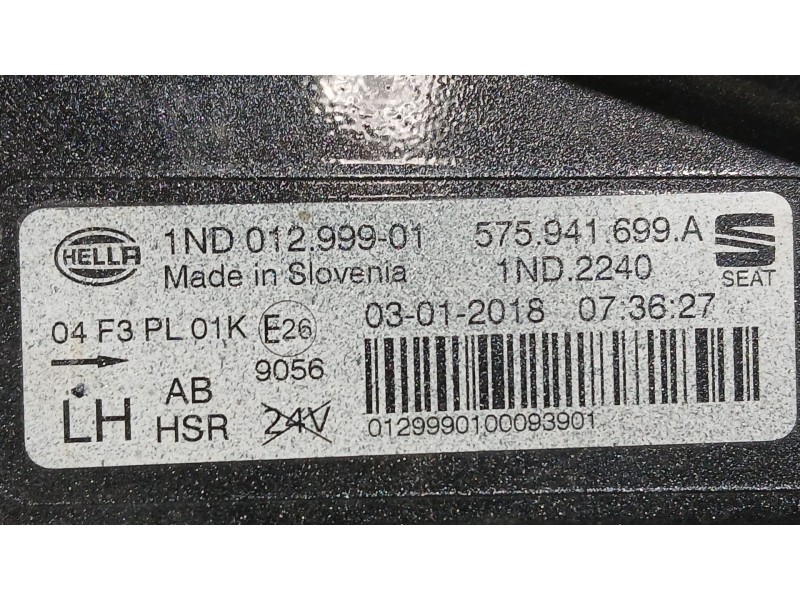 Recambio de faro antiniebla izquierdo para seat leon st (5f8) 1.4 tgi referencia OEM IAM 5F0941701E  