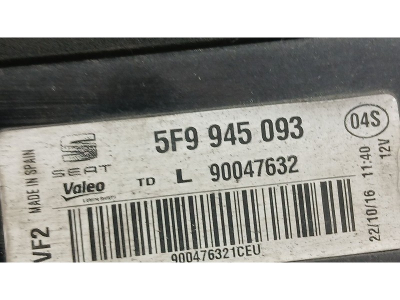 Recambio de piloto trasero izquierdo interior para seat leon st (5f8) 1.4 tgi referencia OEM IAM 5F9945093D  