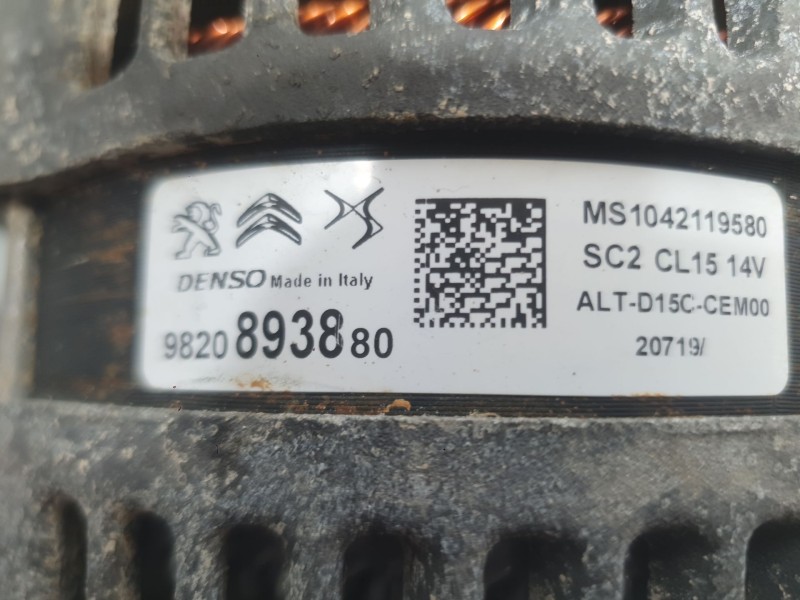 Recambio de alternador para peugeot 208 tech edition blue hdi referencia OEM IAM 9820893880  