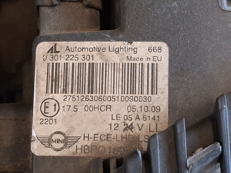Recambio de faro izquierdo para mini mini (r56) one referencia OEM IAM 63122751263  