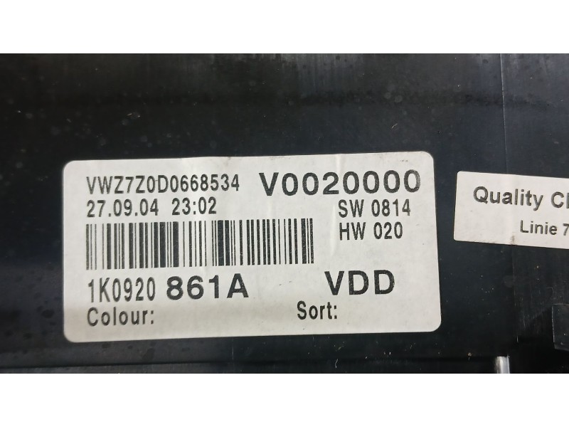 Recambio de cuadro instrumentos para volkswagen golf v (1k1) 1.6 referencia OEM IAM 1K0920861LVFKZ  