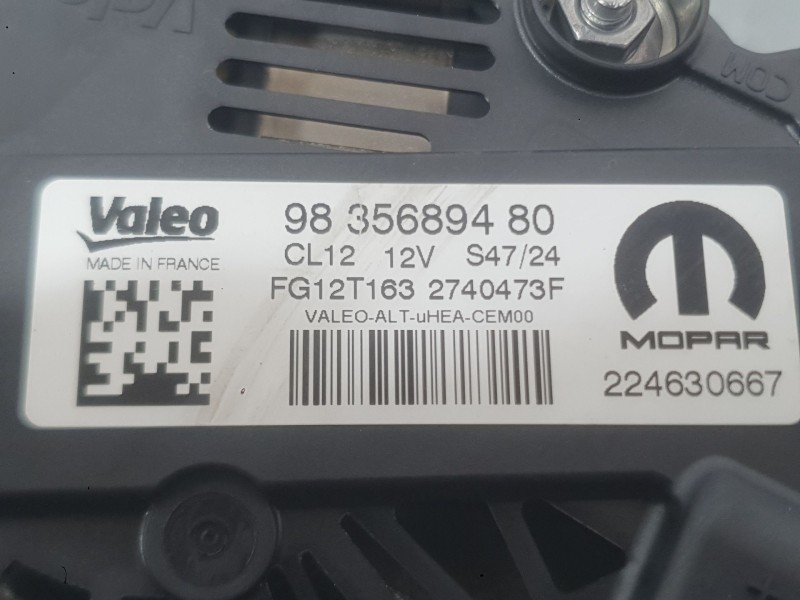 Recambio de alternador para citroën c3 iv 1.2 puretech referencia OEM IAM 9835689480 1675460180 