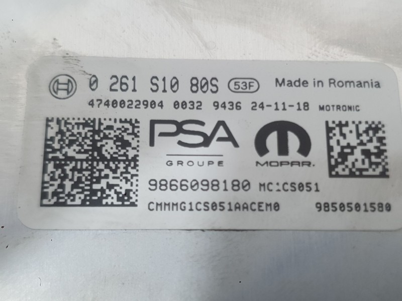 Recambio de centralita motor uce para citroën c3 iv 1.2 puretech referencia OEM IAM 1698695880  