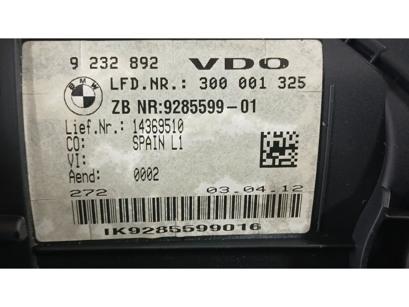 Recambio de cuadro instrumentos para bmw 1 (f20) 116 d referencia OEM IAM 51459270593  