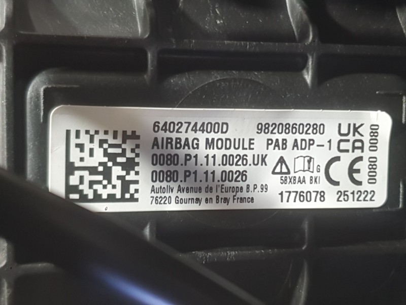 Recambio de kit airbag para peugeot 2008 ii (us_, us-, uy_, uj_, ur_, uc_) 2008 1.2 hybrid referencia OEM IAM 98255207ZD  982552