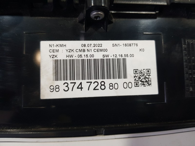 Recambio de cuadro instrumentos para fiat scudo furgoneta 1.5 multijet 100 (506) referencia OEM IAM 9837472880  