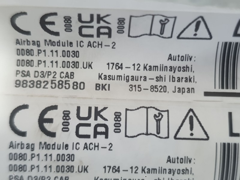 Recambio de airbag cortina delantero izquierdo para peugeot 2008 ii (us_, us-, uy_, uj_, ur_, uc_) 2008 1.2 hybrid referencia OE
