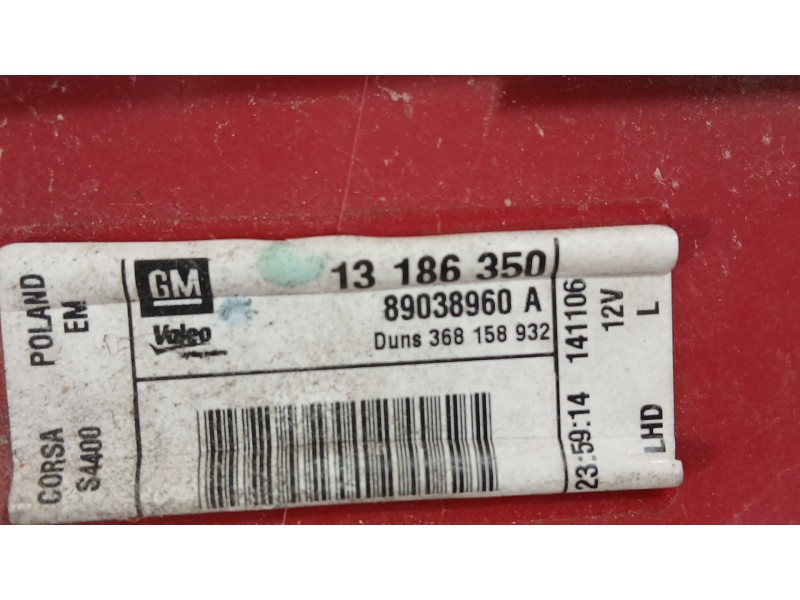 Recambio de piloto trasero izquierdo para opel corsa d (s07) 1.2 (l08, l68) referencia OEM IAM 93189092  