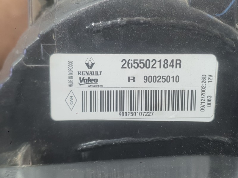 Recambio de piloto trasero derecho para dacia lodgy (js_) 1.5 dci referencia OEM IAM 265502184R  