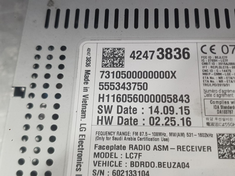 Recambio de sistema navegacion gps para opel corsa e (x15) 1.4 (08, 68) referencia OEM IAM   