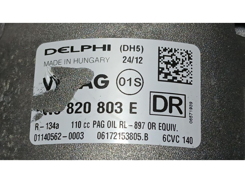Recambio de compresor aire acondicionado para seat leon (1p1) 1.6 tdi referencia OEM IAM 1K0820808F  