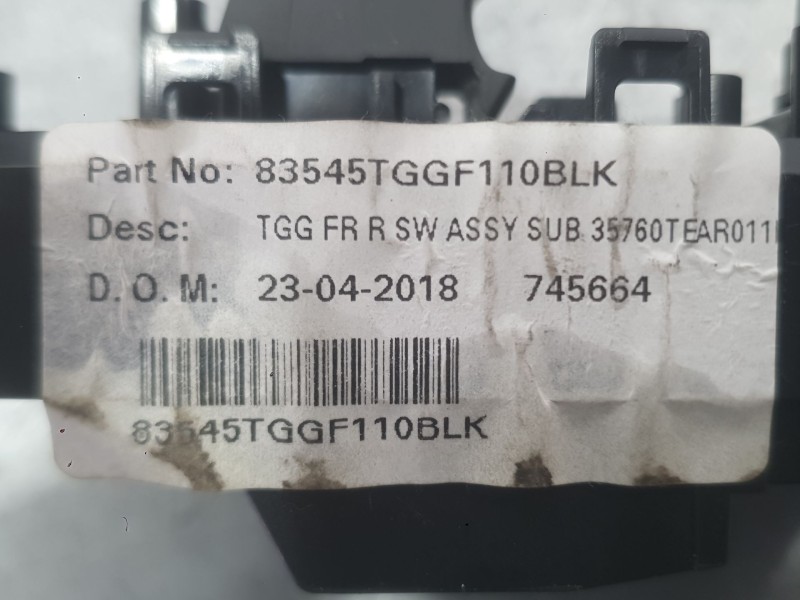 Recambio de mando elevalunas delantero derecho para honda civic x hatchback (fc_, fk_) 1.0 vtec (fk6) referencia OEM IAM 35760TB