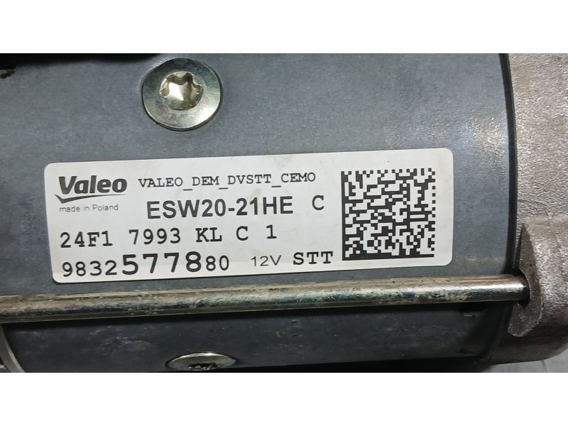 Recambio de motor arranque para peugeot rifter 1.5 bluehdi 100 referencia OEM IAM 9832577880 1638115880 