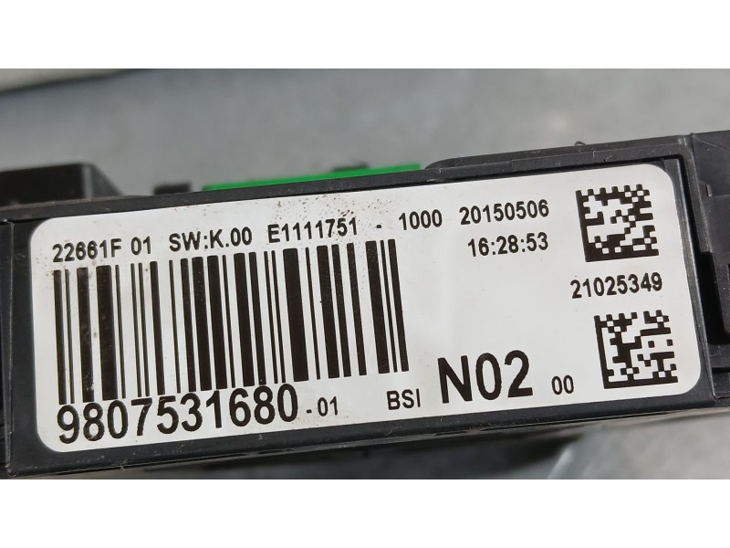 Recambio de caja reles / fusibles para peugeot 208 i (ca_, cc_) 1.4 hdi referencia OEM IAM 9807531680  20150506
