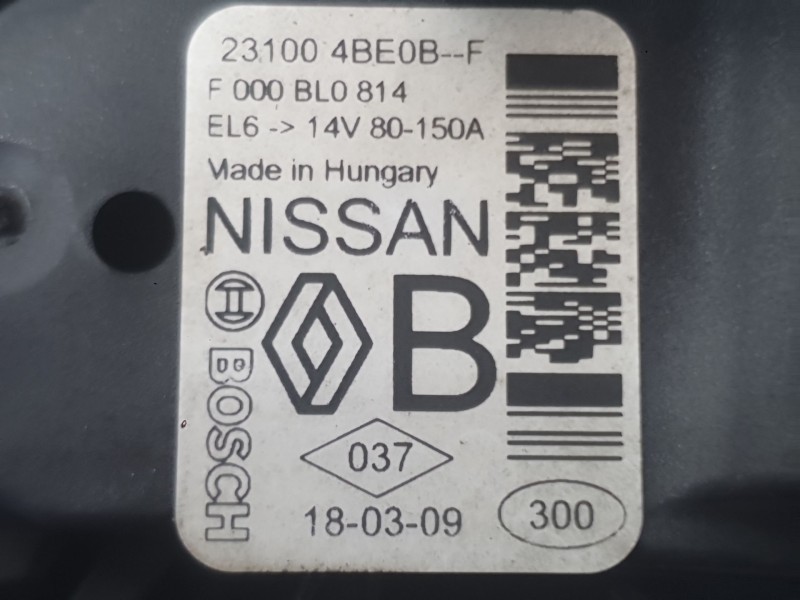 Recambio de alternador para renault kadjar (ha_, hl_) 1.6 dci 130 referencia OEM IAM 231001046R 231004BE0B 
