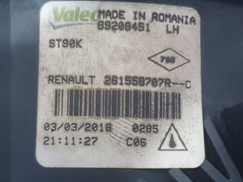 Recambio de faro antiniebla izquierdo para renault kadjar (ha_, hl_) 1.6 dci 130 referencia OEM IAM 261558707R  